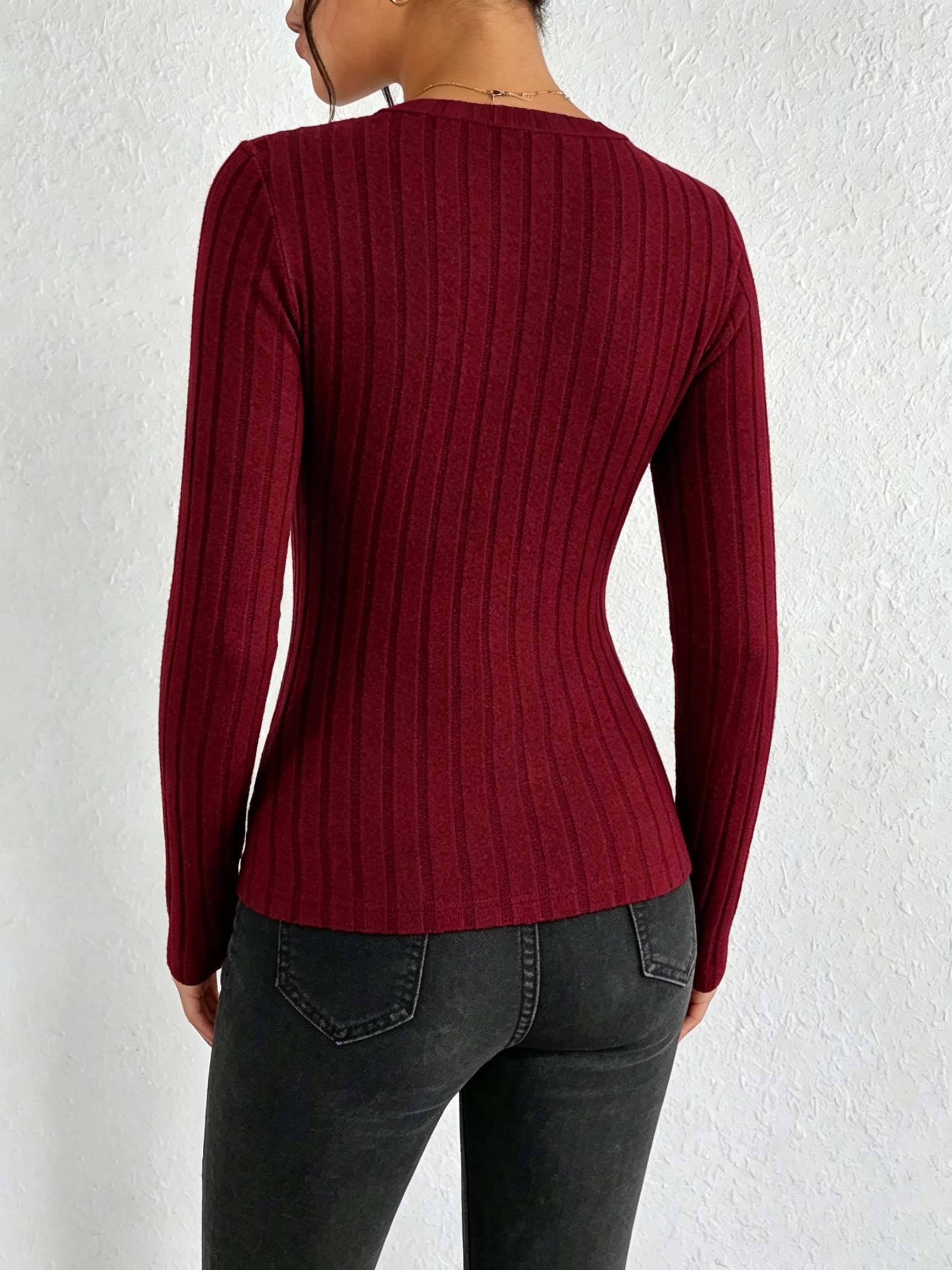 Women Solid V‑Neck Ribbed Knit - огляд і ціна Golf Tees